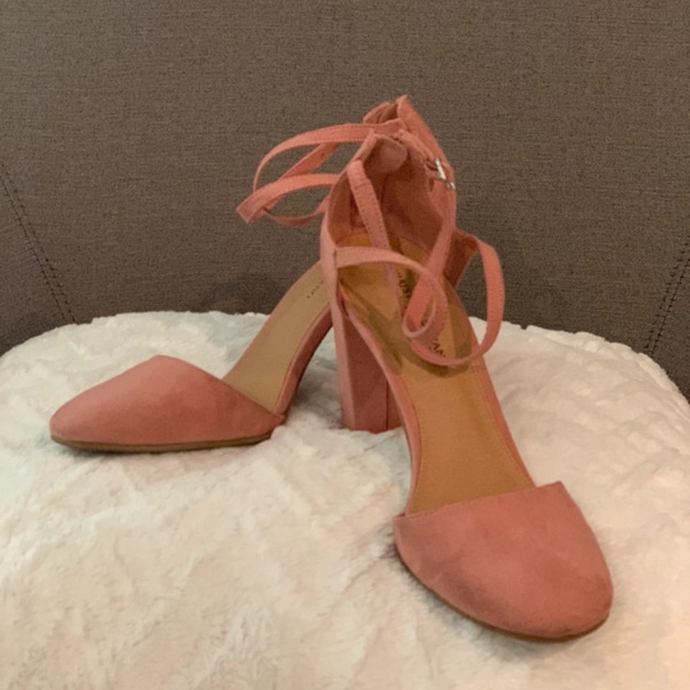Christian Siriano Coral Block Heels